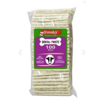 Freshy Dental Twists - Beyaz Burgu Çubuk - 100'lü Mega Paket - 600 gram