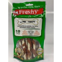 Freshy Lamb Twist Kuzulu Burgu Çubuk Köpek Ödülü 10lu
